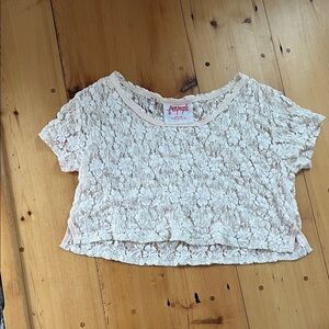Free People sheer lace crop top